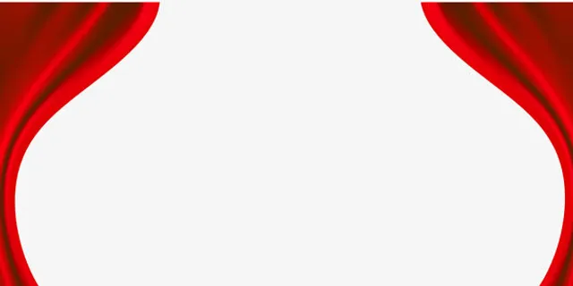 红色喜庆门帘免抠