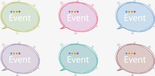 可爱对话框卡通形状免抠