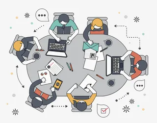 扁平风商务会议免抠图免抠