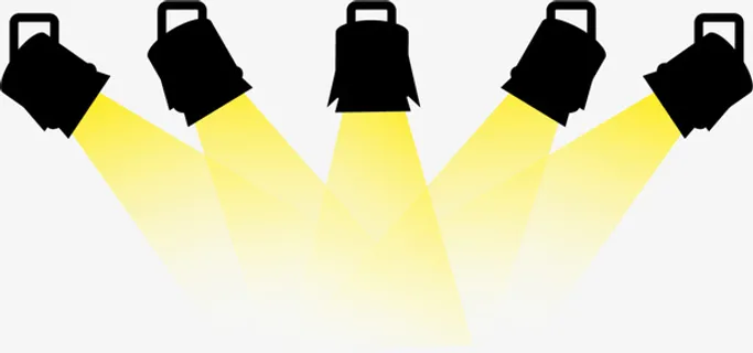 舞台黄色光束聚光灯免抠