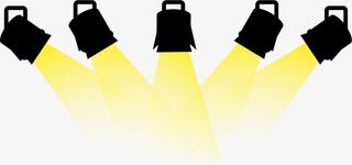 舞台黄色光束聚光灯免抠