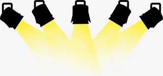 舞台黄色光束聚光灯免抠