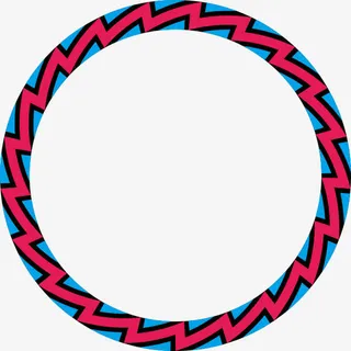 闪电彩色圆形边框免抠