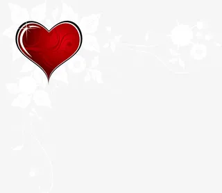 情人节白色花藤爱心免抠