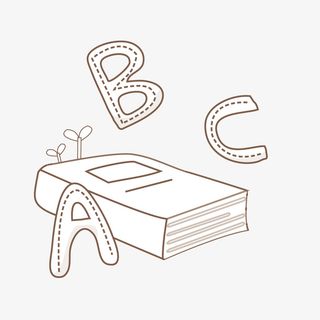 卡通英语书本和英文字母免抠