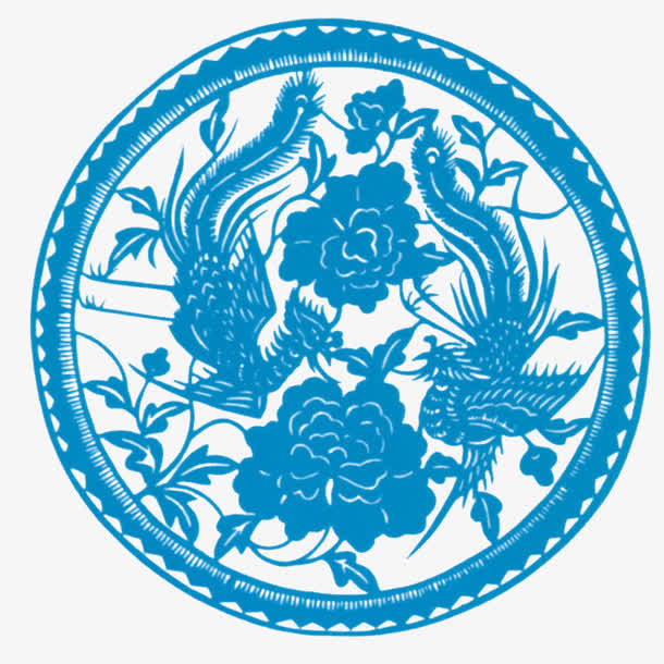 花鸟剪纸免抠