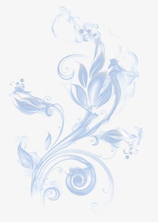 蓝色抽象花朵免抠