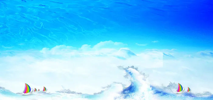 淘宝蓝天海水海报banner 背景高清