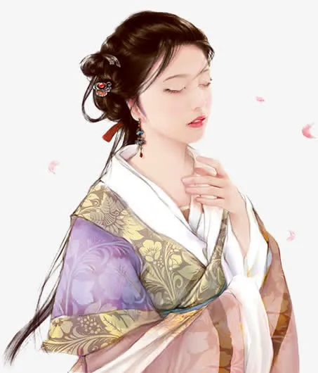 封面人物古风手绘美女图免抠