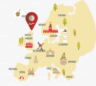 游乐园寻宝矢量免抠