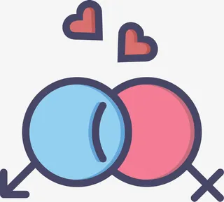 异性相爱图标免抠图标元素