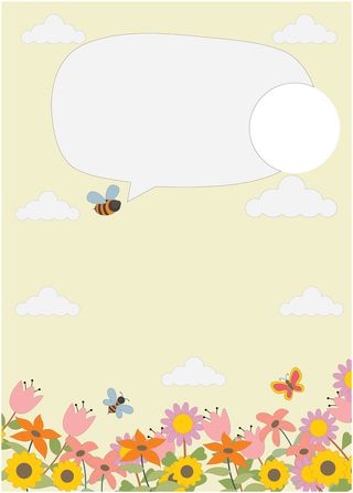 黄色卡通矢量花朵蜜蜂春天海报背景素材高清