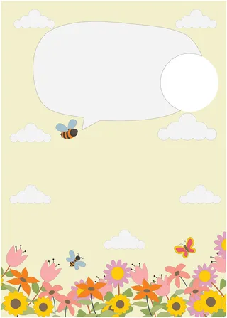 黄色卡通矢量花朵蜜蜂春天海报背景素材高清