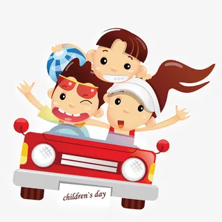 创意开车旅行的人物设计免抠