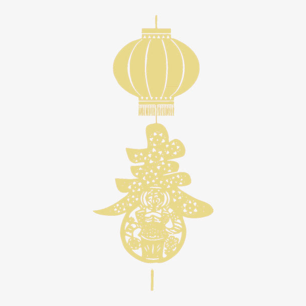金色灯笼节日挂件免抠
