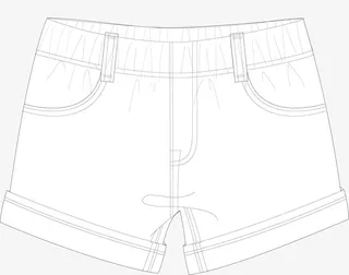 手绘女士短裤素材图免抠