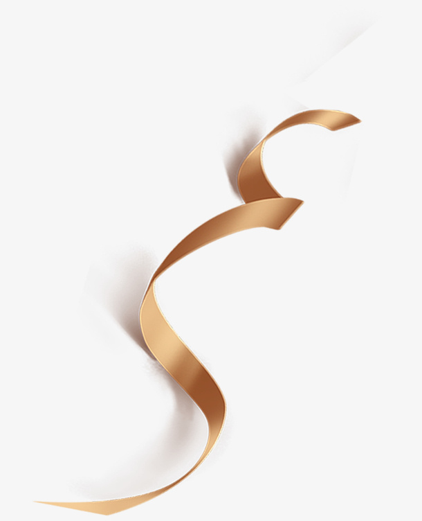 金色彩带飘带免抠