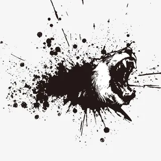 黑色的熊印花图案免抠