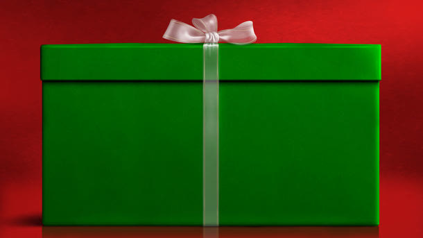 绿色礼盒摄影免抠