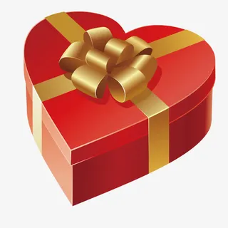 爱情情人节心形礼盒免抠