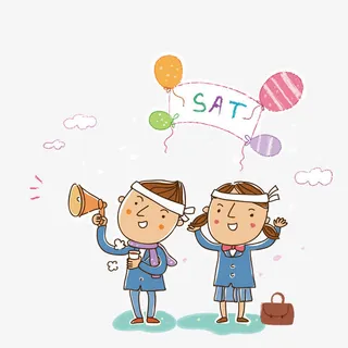 拿着喇叭迎新的学生免抠