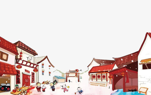 中国风古建筑新年免抠图免抠