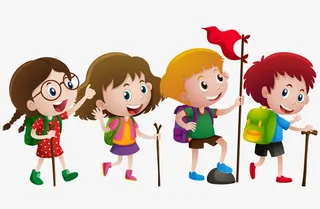 小学生春游图免抠