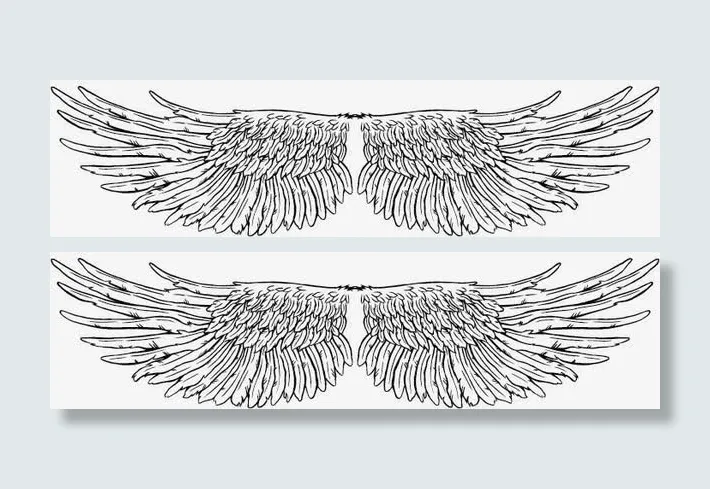 黑色铅笔画羽翼海报背景