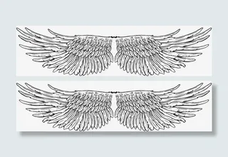 黑色铅笔画羽翼海报背景