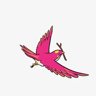 国潮元素鸟中国风手绘装饰免抠