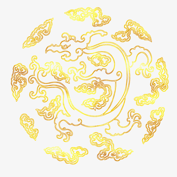 中国风传统花纹烫金图案免抠图免抠