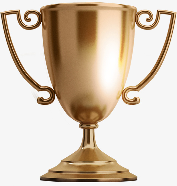 金色，奖杯，不锈钢，反光免抠