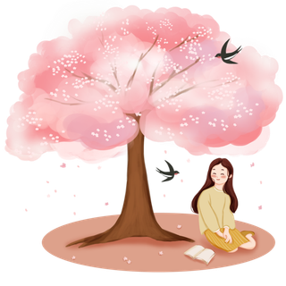 春天烂漫PNG粉色赏樱花高清