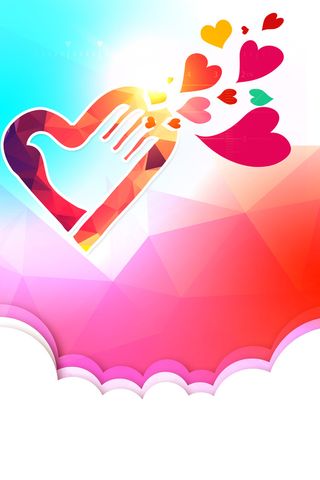 彩色剪影志愿者活动主题海报背景素材高清