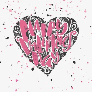 彩色墨点爱心英文字母免抠