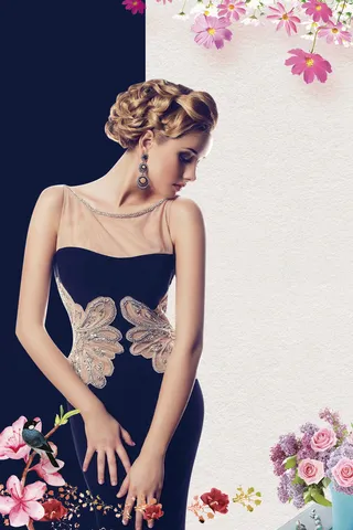 拼色时尚韩式定妆海报背景素材高清