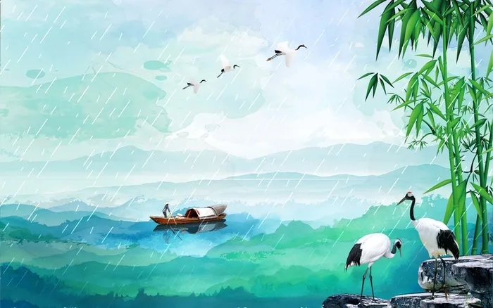 清明节彩色水墨广告背景高清