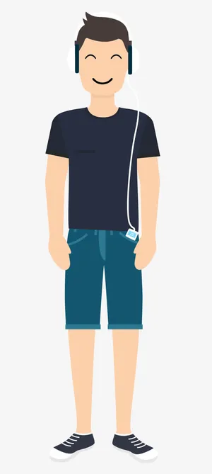 戴耳机的男人免抠