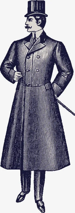 手绘黑色优雅西服人物免抠