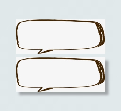 手绘卡通棕色对话框免抠