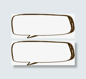 手绘卡通棕色对话框免抠
