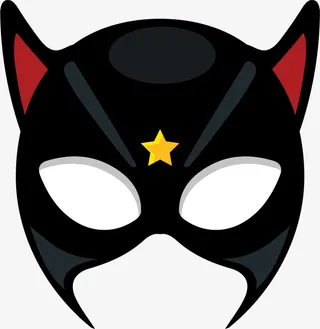 黑色超人舞会面具免抠