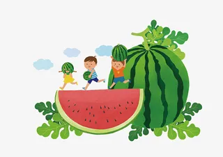 卡通手绘西瓜插画免抠免抠