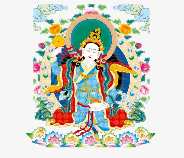 唐卡莲藏地三行空母矢量素材免抠