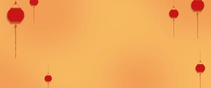 新年橘色扁平化电商灯笼banner背景高清