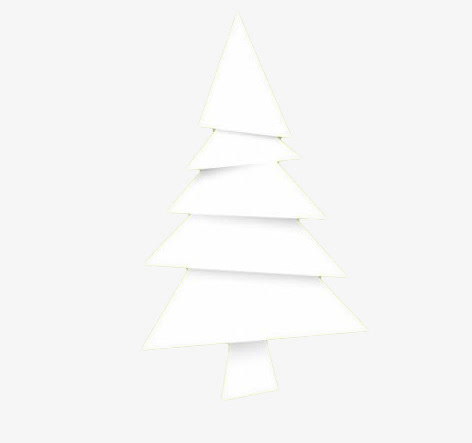 白色折纸松树圣诞树免抠