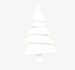 白色折纸松树圣诞树免抠