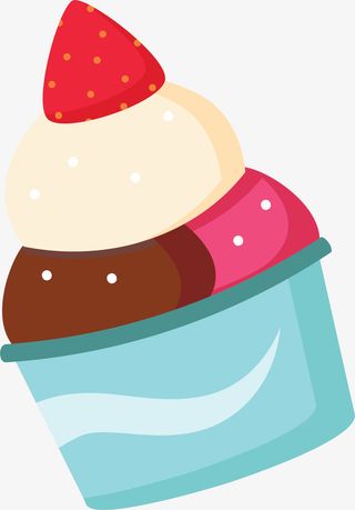 彩色卡通美味甜筒免抠