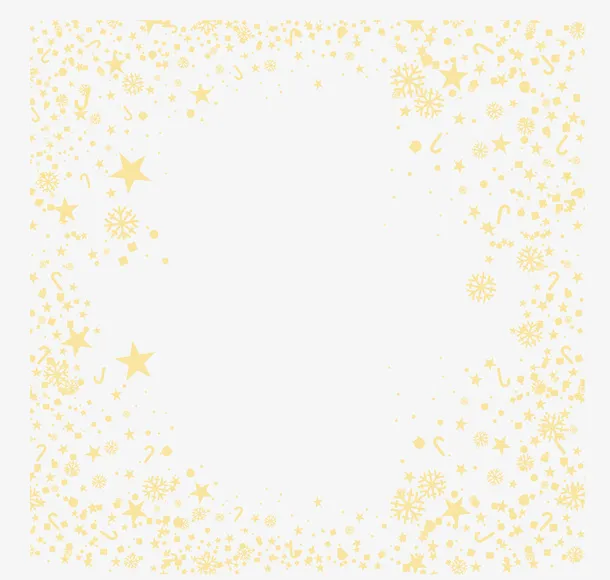 冬季黄色星星框架免抠