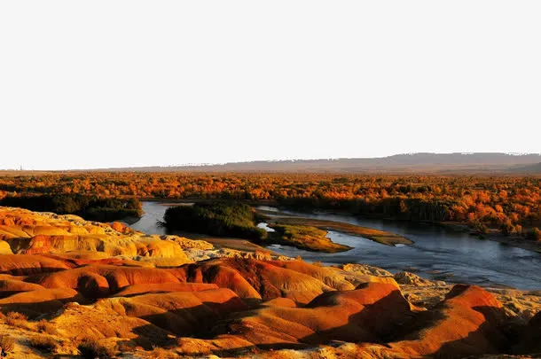 新疆旅游五彩滩免抠